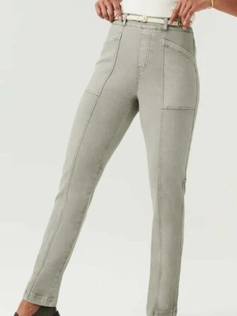 NWOT SPANX stretch twill straight leg pants in Sage - Picture 5 of 10